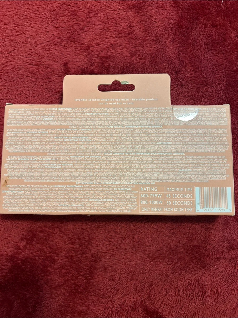 Weighted Eye Mask - Heatable or Cold Peach Floral